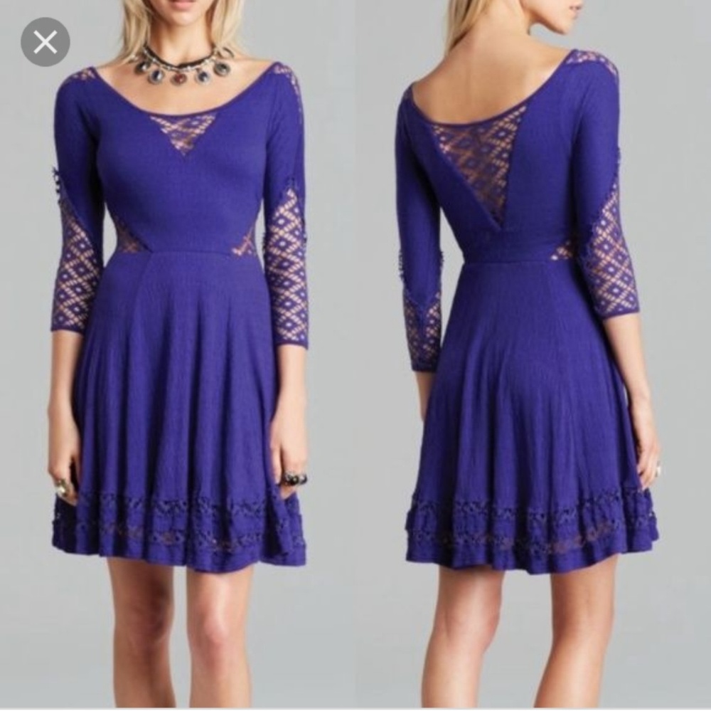 Free people to a point purple dress xs